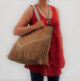 Cabas jute à franges